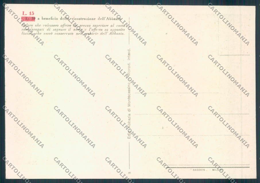 Frosinone Montecassino FG cartolina ZF7249 – retro