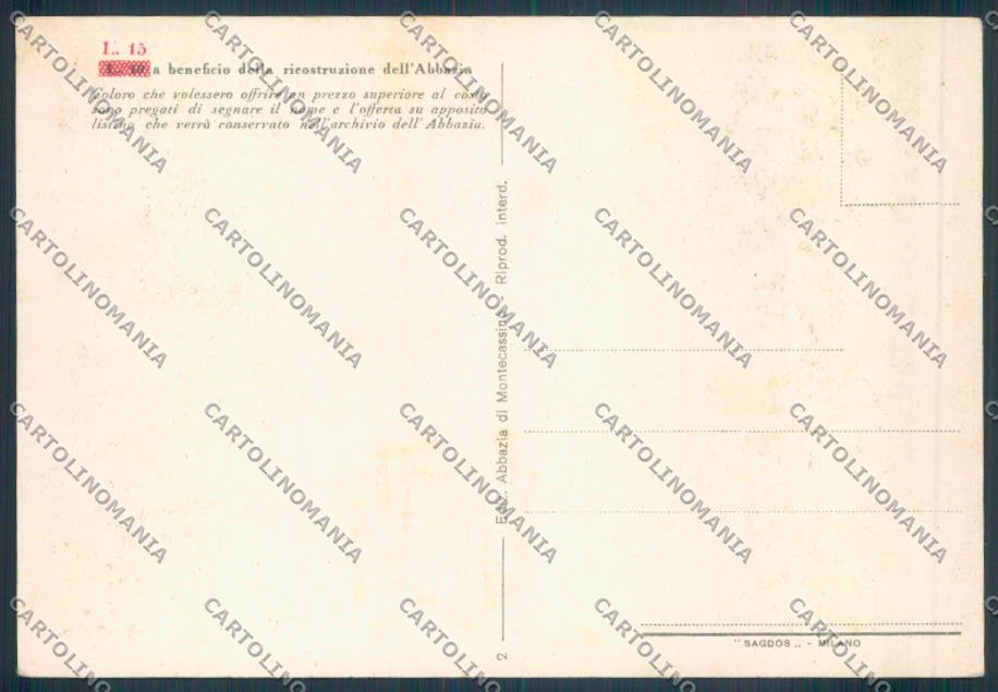 Frosinone Montecassino FG cartolina ZF7251 – retro