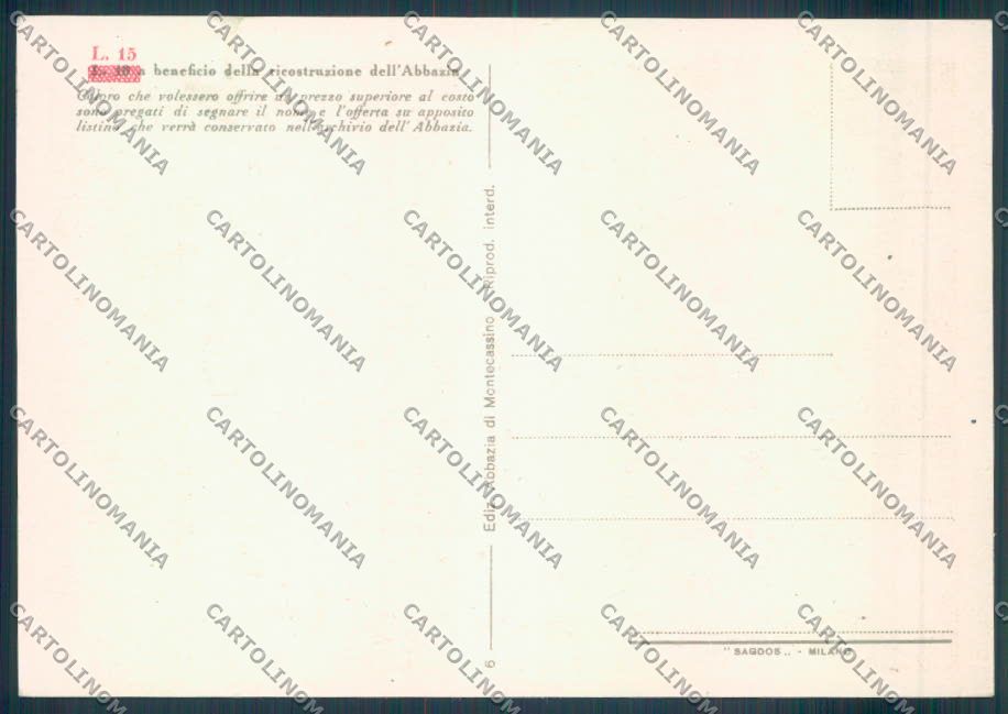 Frosinone Montecassino FG cartolina ZF7253 – retro