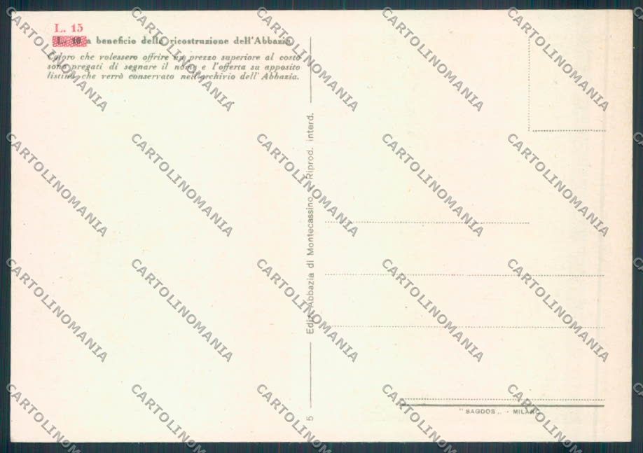Frosinone Montecassino FG cartolina ZF7258 – retro