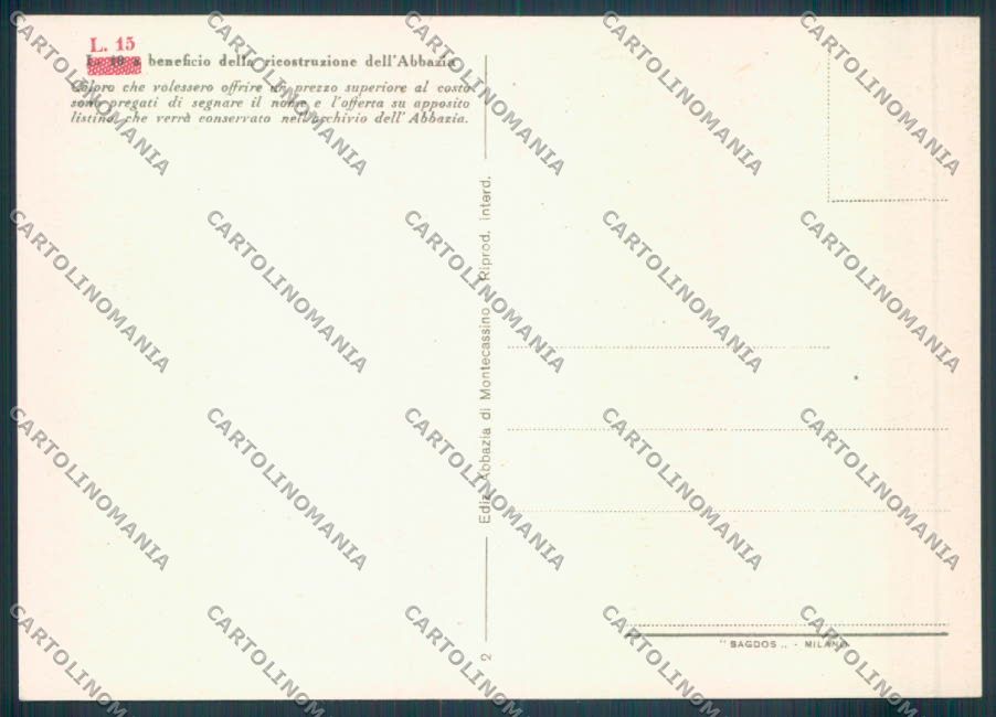 Frosinone Montecassino FG cartolina ZF7261 – retro