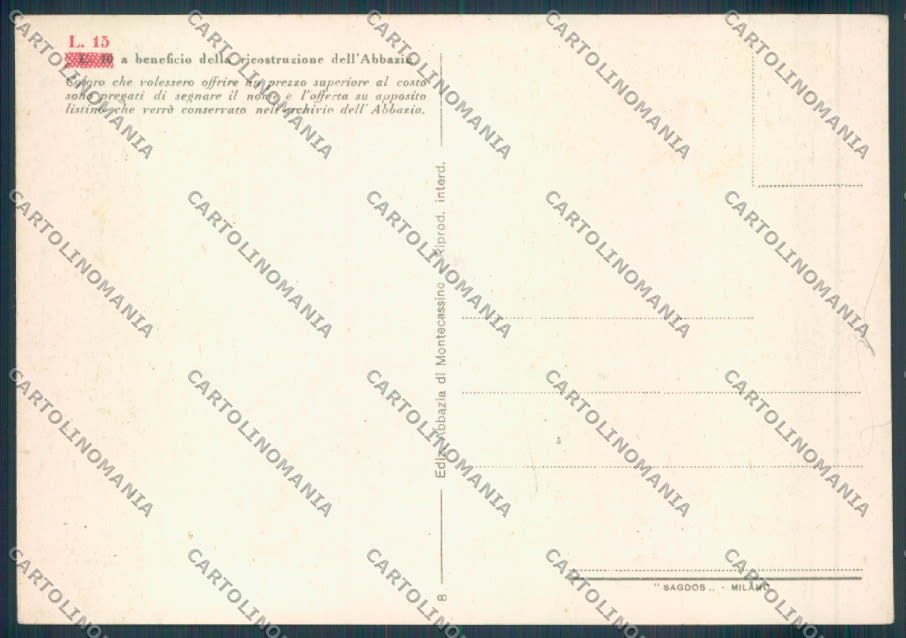 Frosinone Montecassino FG cartolina ZF7263 – retro