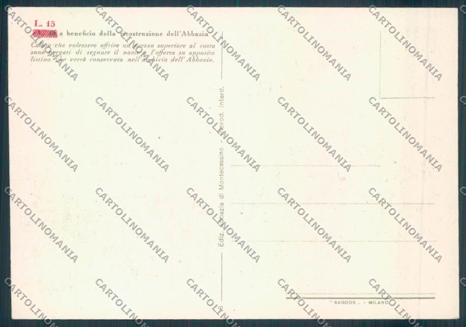 Frosinone Montecassino FG cartolina ZF7264 – retro