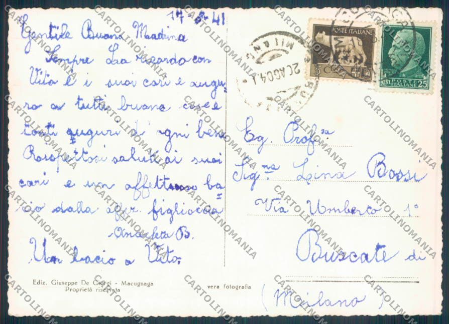 Verbania Macugnaga Villa FG cartolina ZF7292 – retro