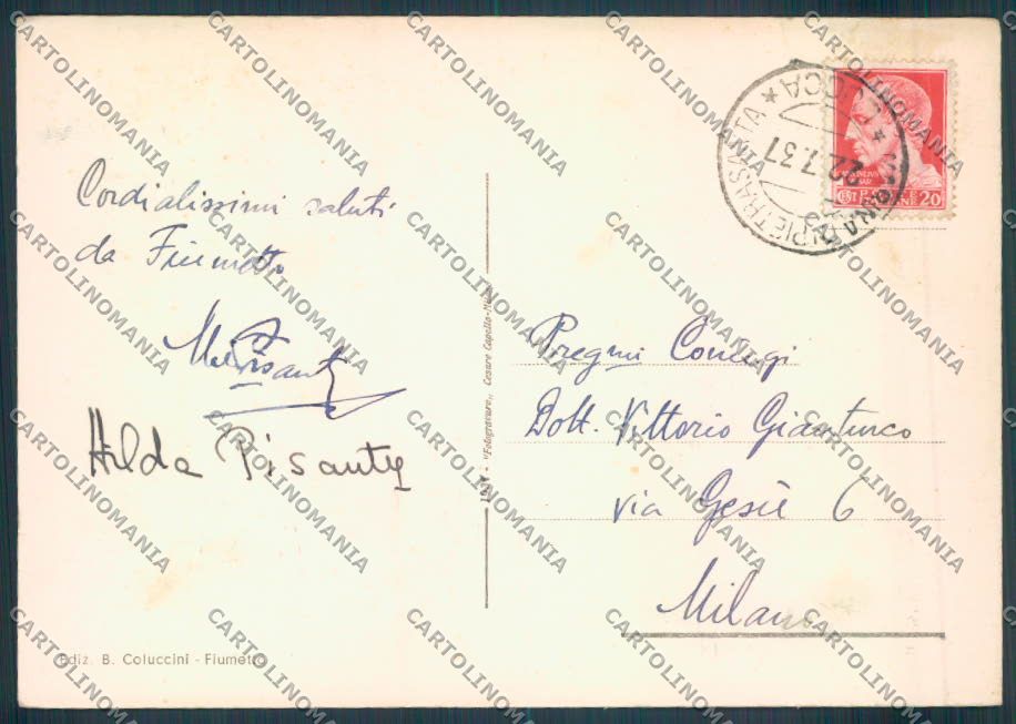 Lucca Pietrasanta Marina Fiumetto FG cartolina ZF7295 – retro