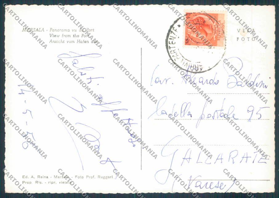Trapani Marsala Foto FG cartolina ZF7309 – retro