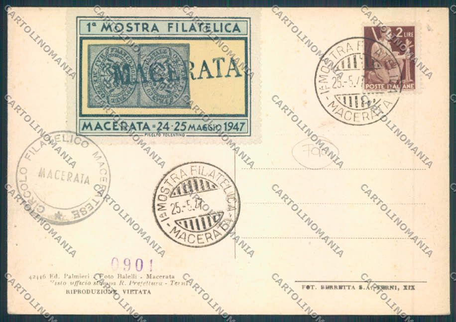 Macerata Mostra Filatelica FORI FG cartolina ZF7316 – retro