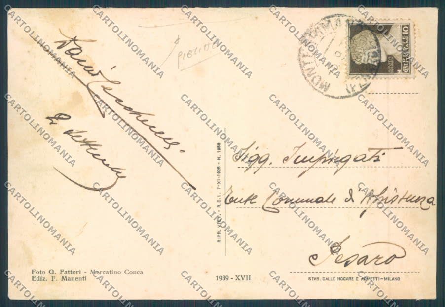 Pesaro Monte Grimano PIEGHE FG cartolina ZF7363 – retro