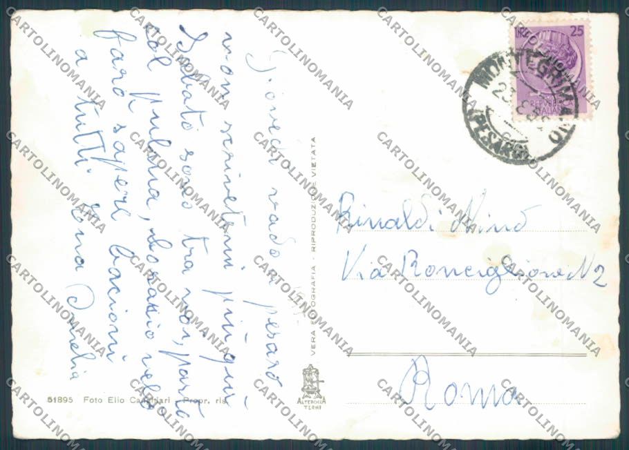Pesaro Monte Grimano Foto FG cartolina ZF7364 – retro