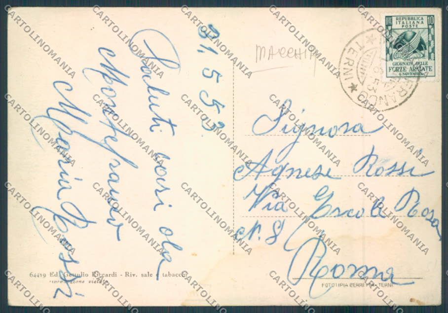 Terni Montefranco MACCHIA FG cartolina ZF7384 – retro