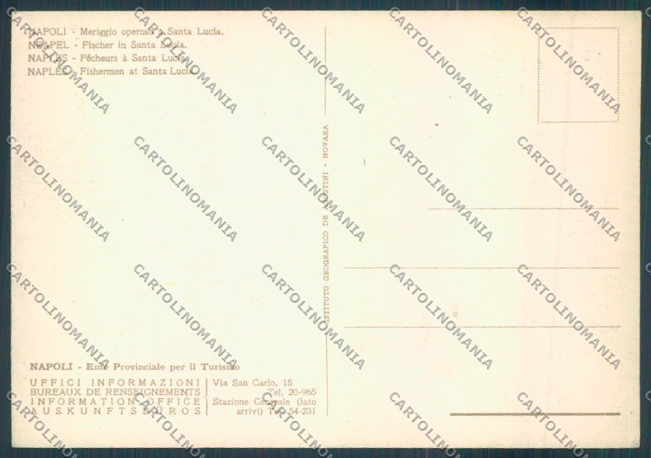 Napoli Città Santa Lucia Pesca FG cartolina ZF7456 – retro