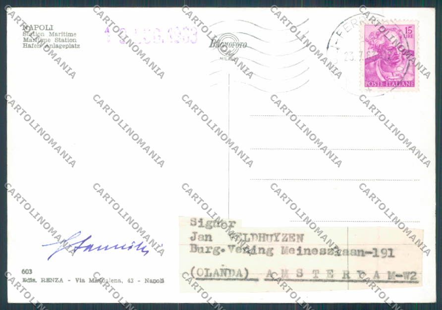 Napoli Stazione Marittima Foto FG cartolina ZF7477 – retro