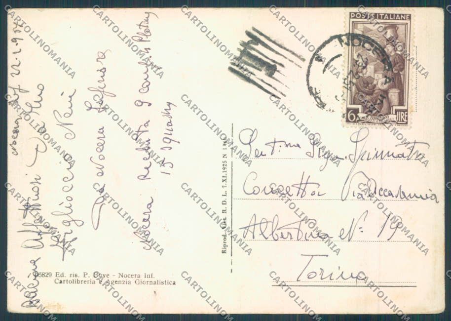 Salerno Nocera Caserma FG cartolina ZF7485 – retro