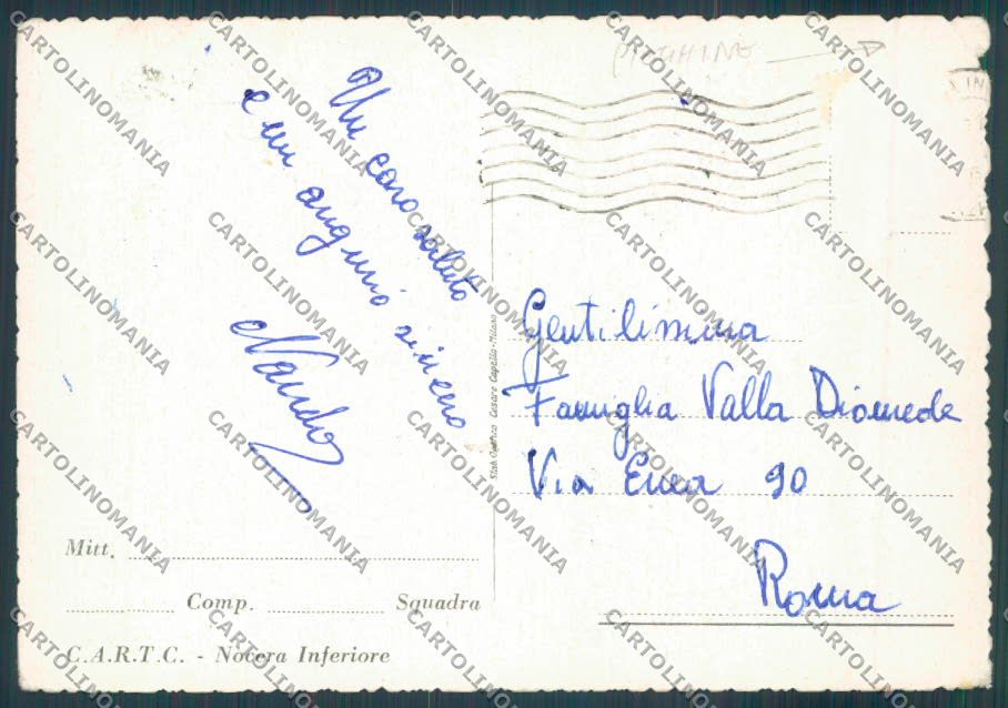 Salerno Nocera Carroarmato PIEGHINE FG cartolina ZF7489 – retro
