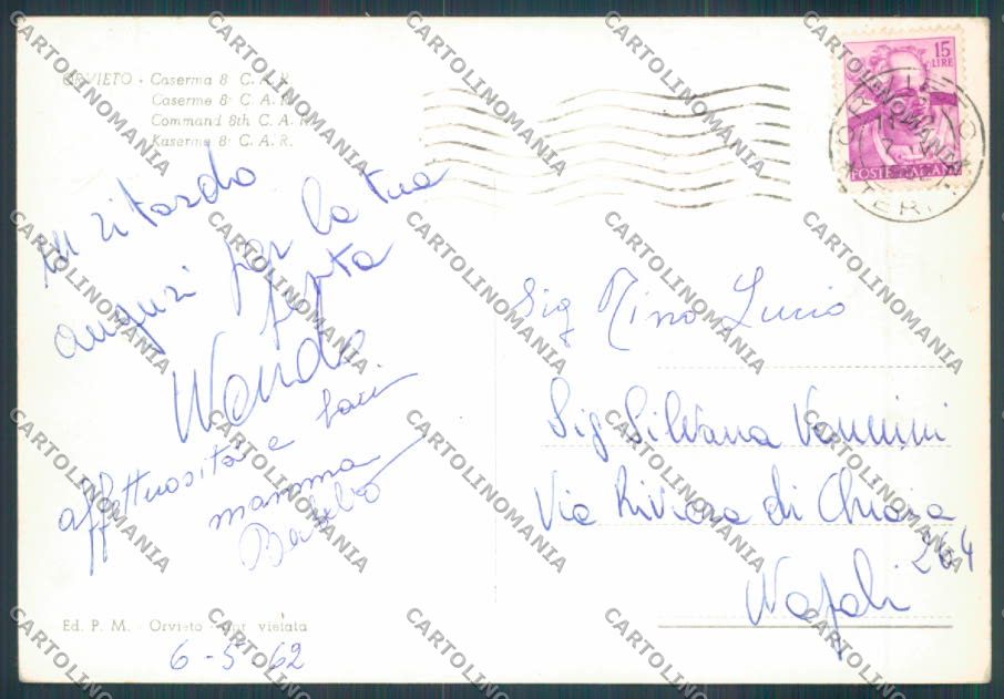 Terni Orvieto Caserma Foto FG cartolina ZF7548 – retro
