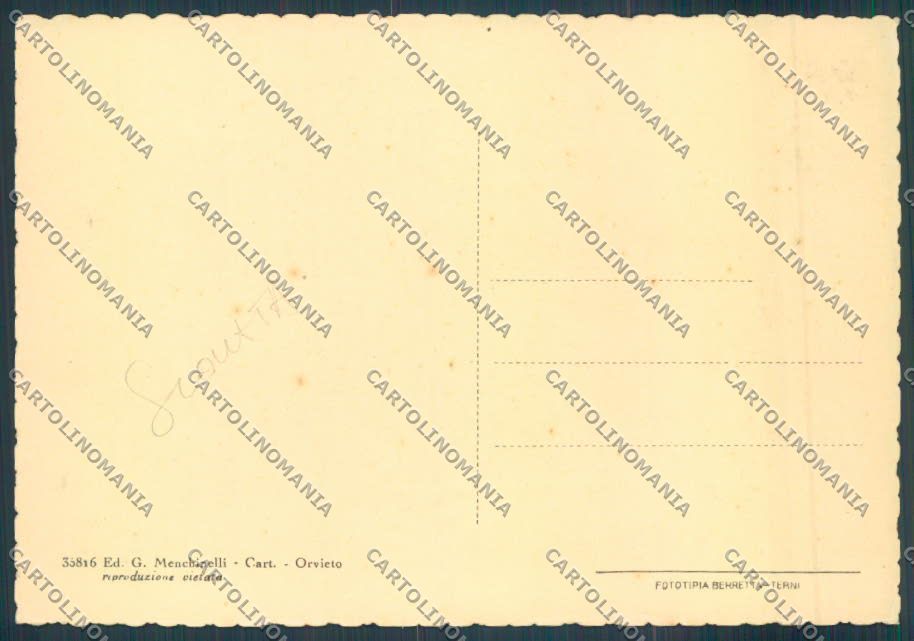 Terni Orvieto Caserma SCOLLATA FG cartolina ZF7557 – retro