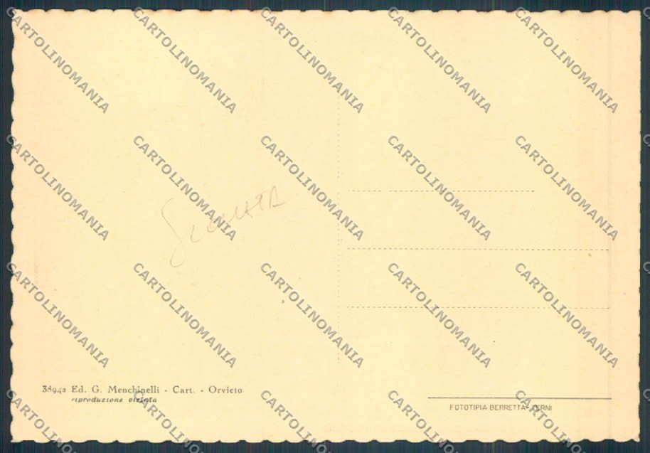 Terni Orvieto Funicolare SCOLLATA FG cartolina ZF7563 – retro