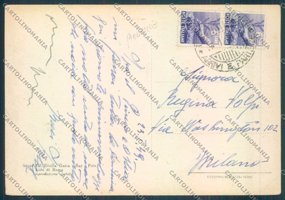Roma Ostia Lido PIEGHINE FG cartolina ZF7577 – retro