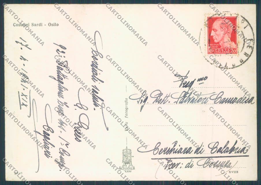 Sassari Osilo Costumi Foto FG cartolina ZF7606 – retro