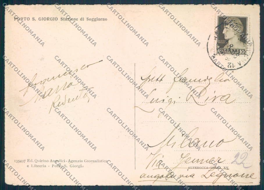 Ascoli Piceno Porto San Giorgio FG cartolina ZF7652 – retro