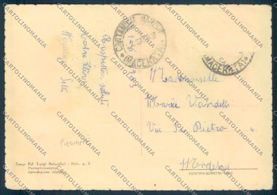 Macerata Porto Civitanova PIEGHINE FG cartolina ZF7683 – retro