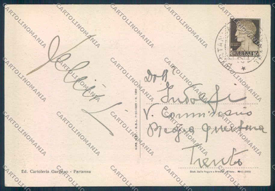 Trapani Partanna Banca FG cartolina ZF7709 – retro
