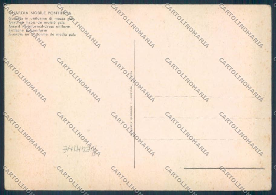 Roma Guardia Nobile Pontificia PIEGHINE Vaticano FG cartolina ZF7722 – retro