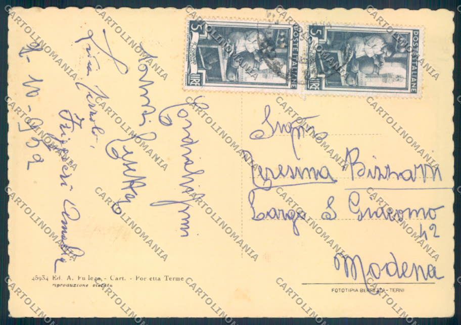 Bologna Porretta Terme FG cartolina ZF7736 – retro