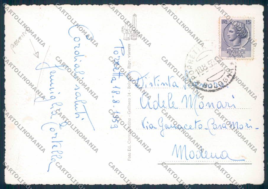 Bologna Porretta Terme PIEGHINE FG cartolina ZF7742 – retro