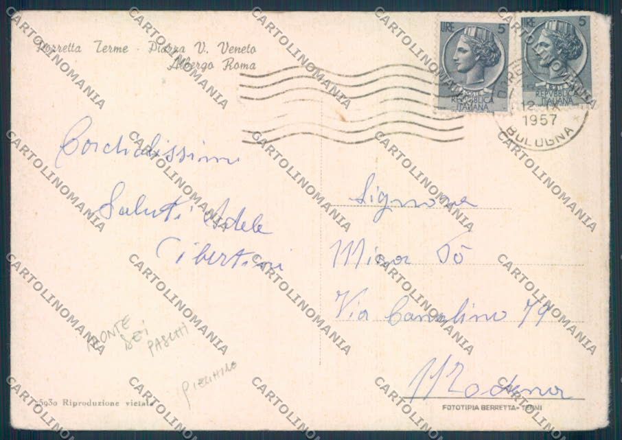 Bologna Porretta Terme FG cartolina ZF7748 – retro