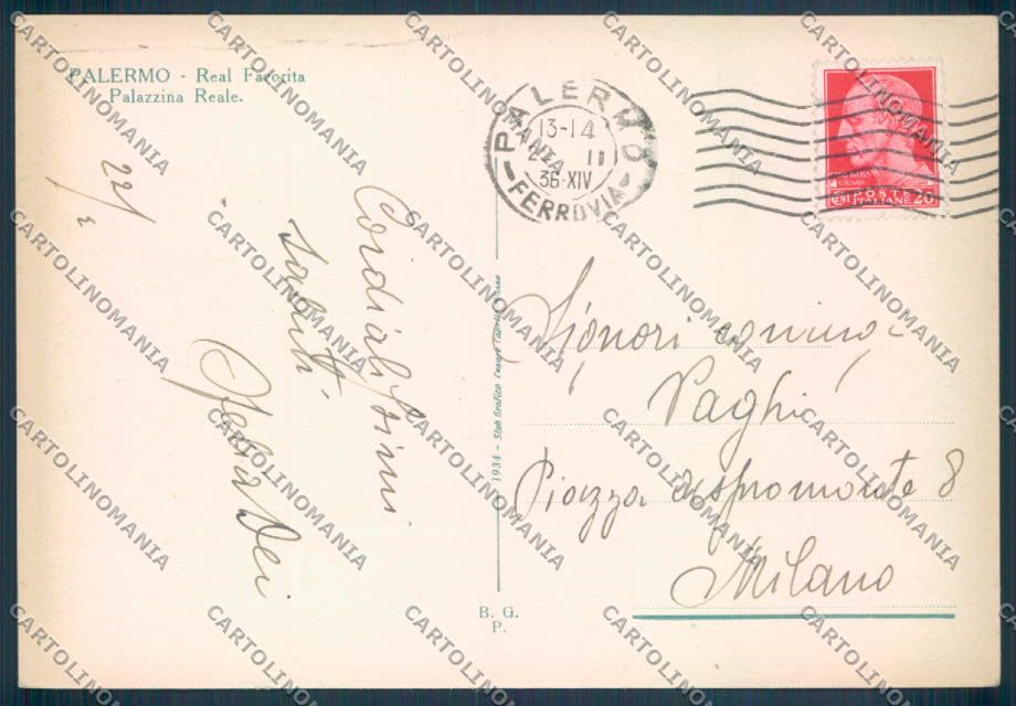 Palermo Città FG cartolina ZF7775 – retro
