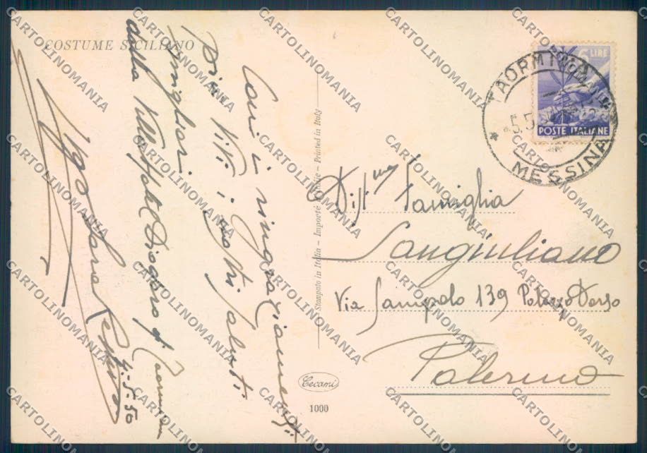 Palermo Città Costumi Siciliani FG cartolina ZF7782 – retro
