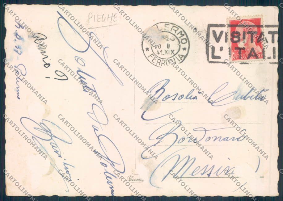 Palermo Città Posta PIEGHE FG cartolina ZF7783 – retro