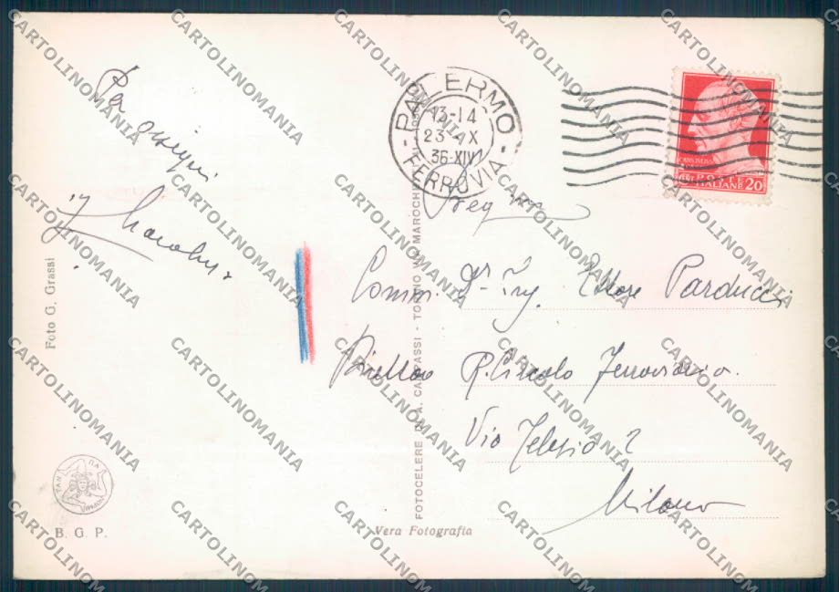 Palermo Città Posta Foto FG cartolina ZF7790 – retro