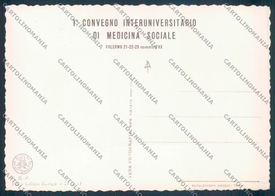 Palermo Città Posta Convegno Interuniversitario Medicina Foto FG cartolina ZF77 – retro