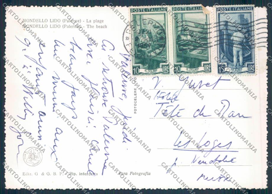 Palermo Mondello Foto FG cartolina ZF7797 – retro