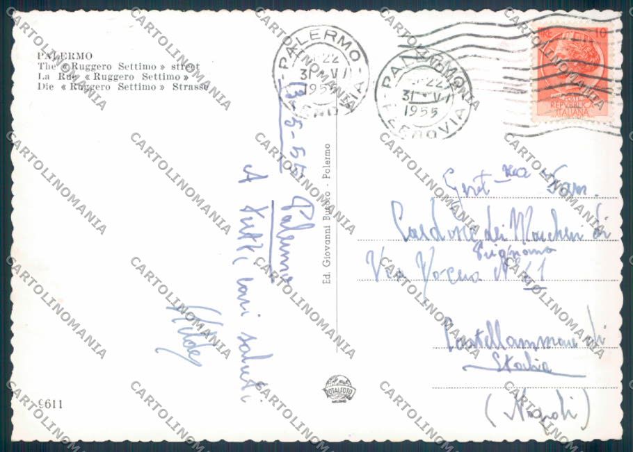 Palermo Città Foto FG cartolina ZF7801 – retro