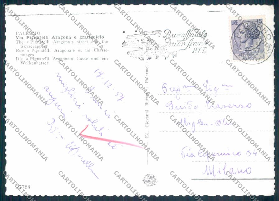 Palermo Città Foto FG cartolina ZF7810 – retro
