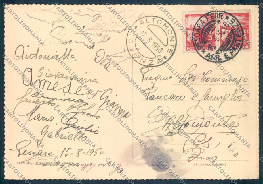 Pescara Città FG cartolina ZF7833 – retro