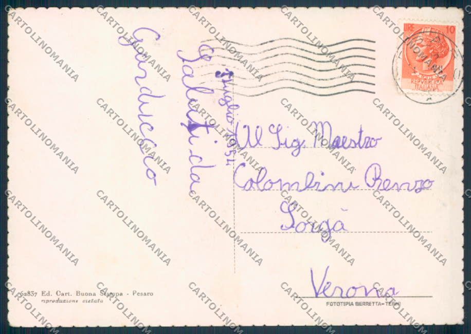 Pesaro Città Colonia FG cartolina ZF7869 – retro