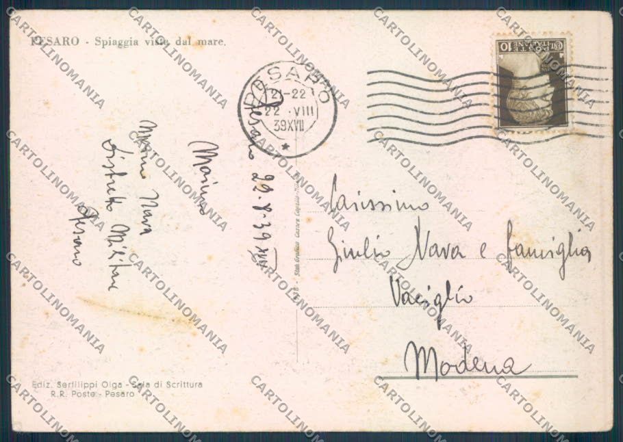 Pesaro Città FG cartolina ZF7898 – retro