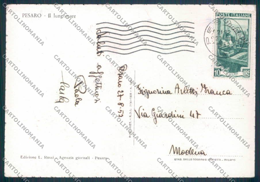 Pesaro Città Foto FG cartolina ZF7956 – retro
