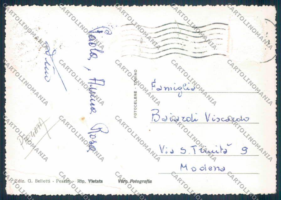 Pesaro Città PIEGATA Foto FG cartolina ZF7960 – retro