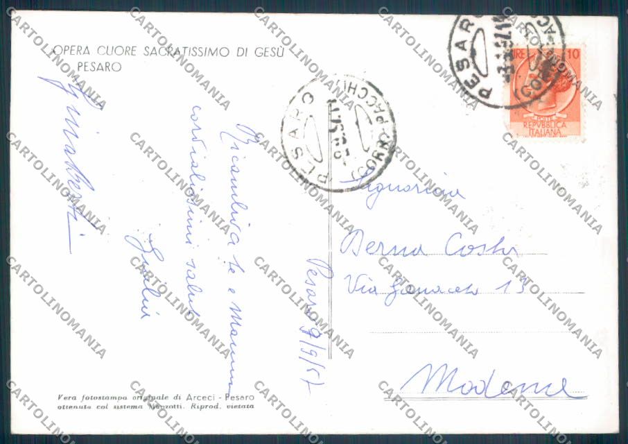 Pesaro Città Foto FG cartolina ZF7961 – retro