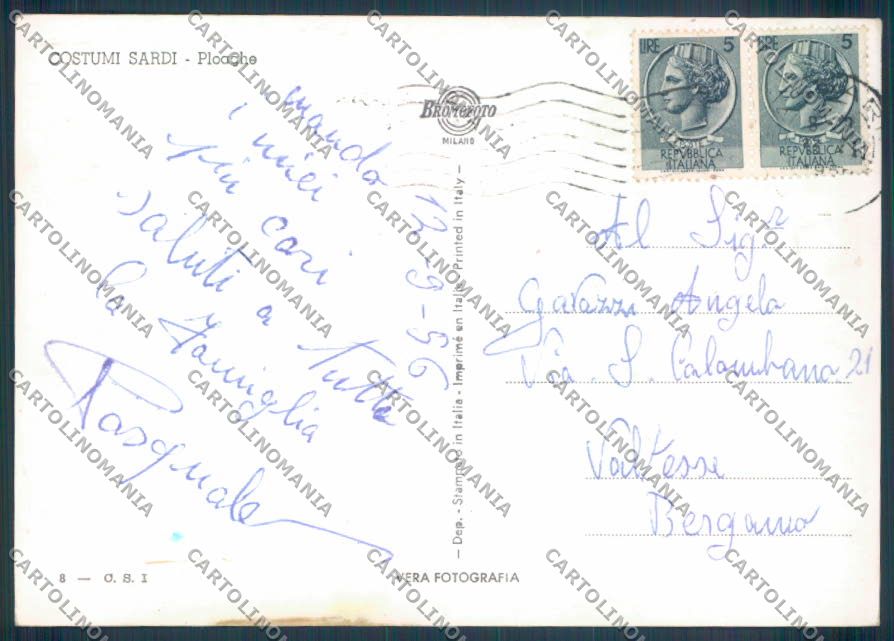Sassari Ploaghe Costumi Sardi Foto FG cartolina ZF7999 – retro