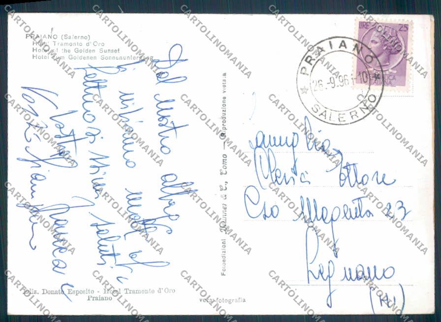 Salerno Praiano Foto FG cartolina ZF8010 – retro