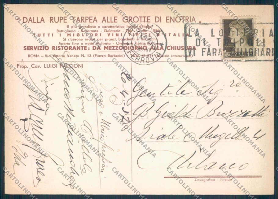 Roma Città FG cartolina ZF8086 – retro