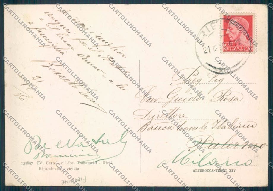 Rieti Città Posta PIEGHINE FG cartolina ZF8140 – retro