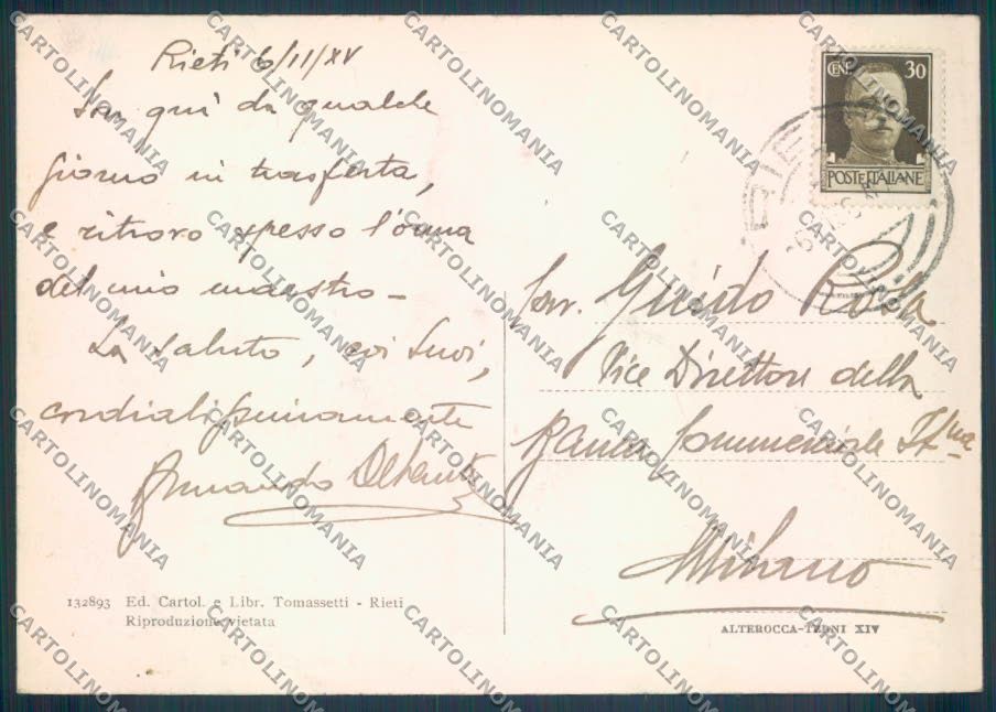 Rieti Città FG cartolina ZF8142 – retro