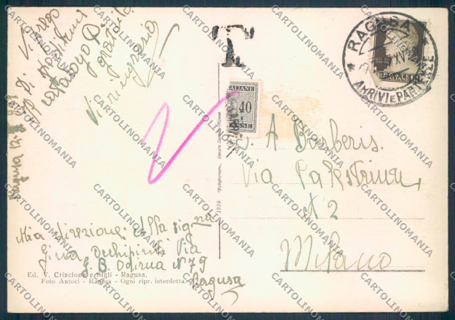 Ragusa Città FG cartolina ZF8150 – retro